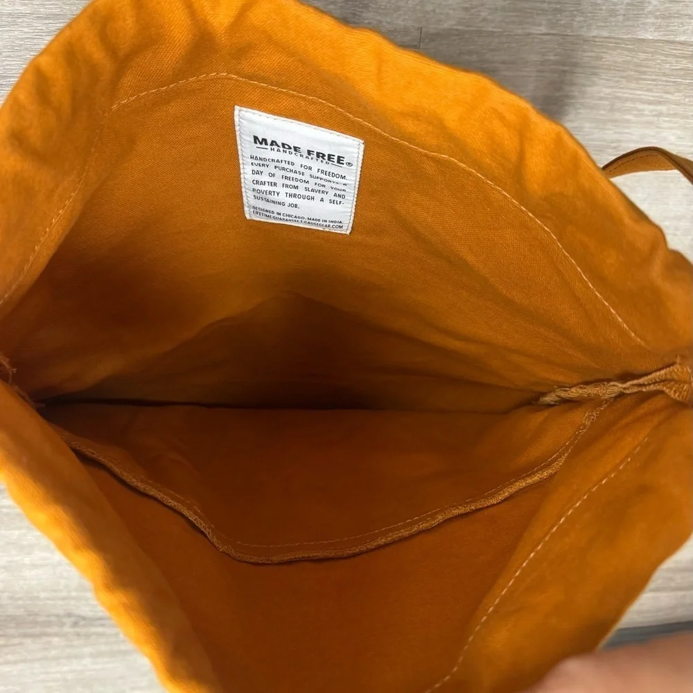 Made Free canvas backpack/ cinch sack